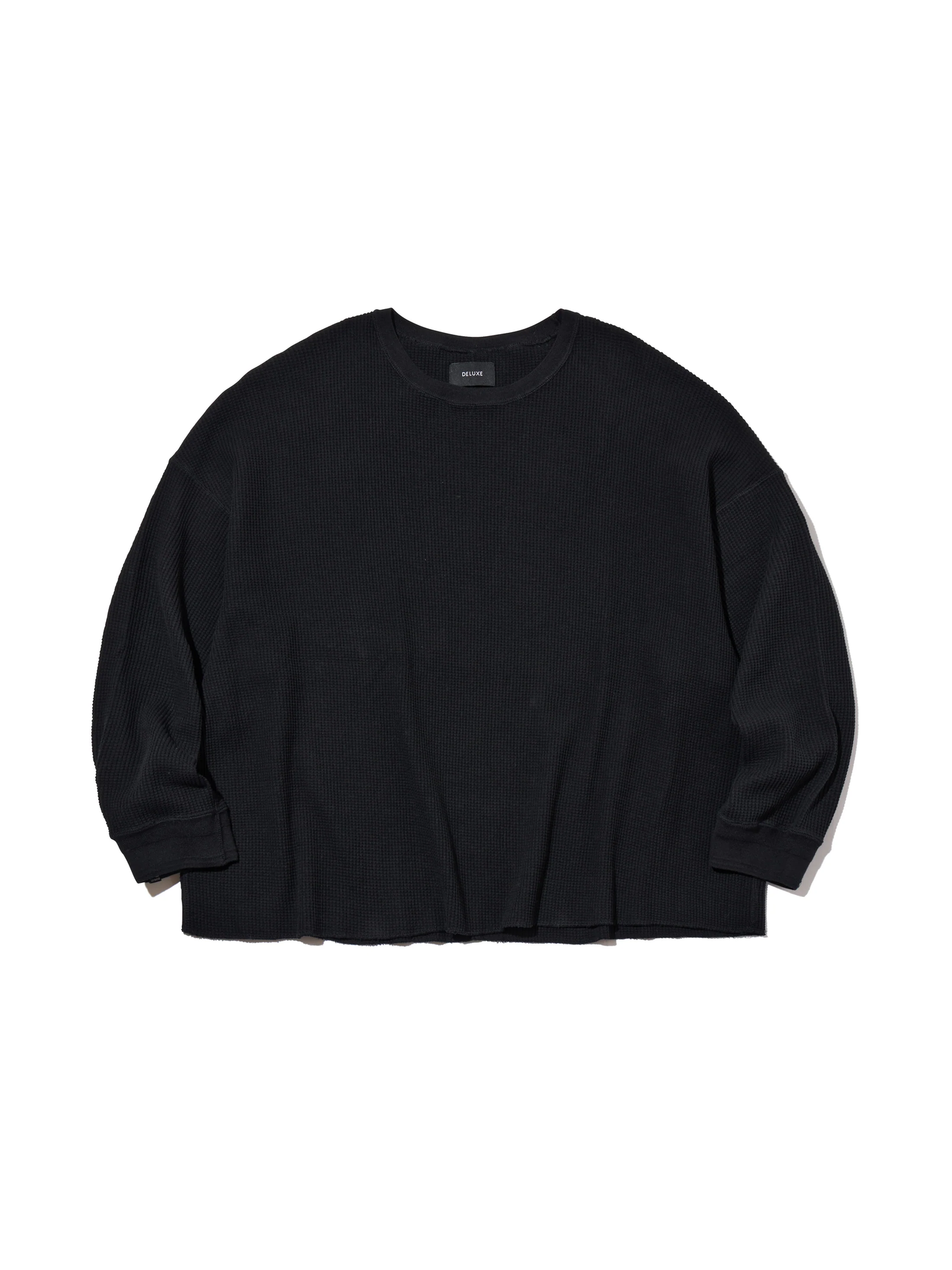 DELUXE 'CONNOR' WAFFLE KNIT L/S 'BLACK'