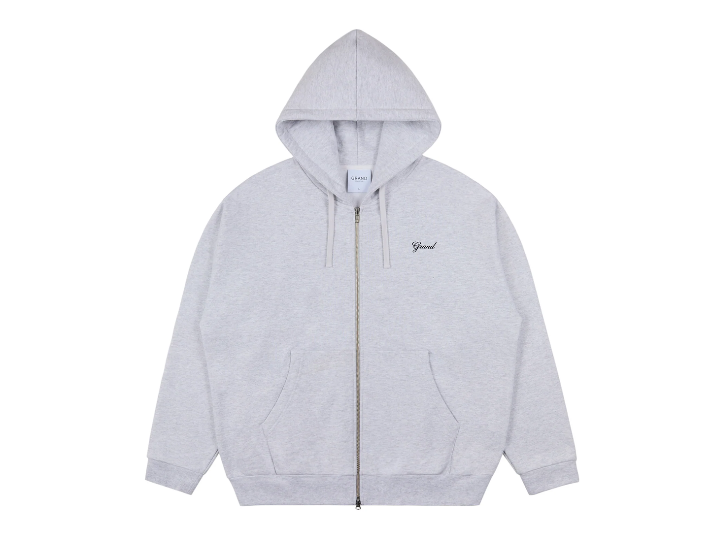 GRAND COLLECTION ZIP UP SCRIPT SWEATSHIRT 'GREY'