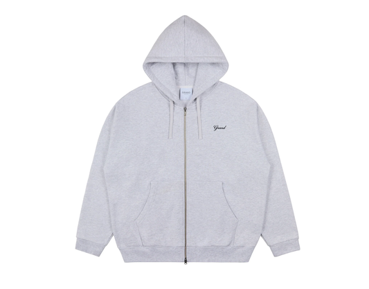 GRAND COLLECTION ZIP UP SCRIPT SWEATSHIRT 'GREY'