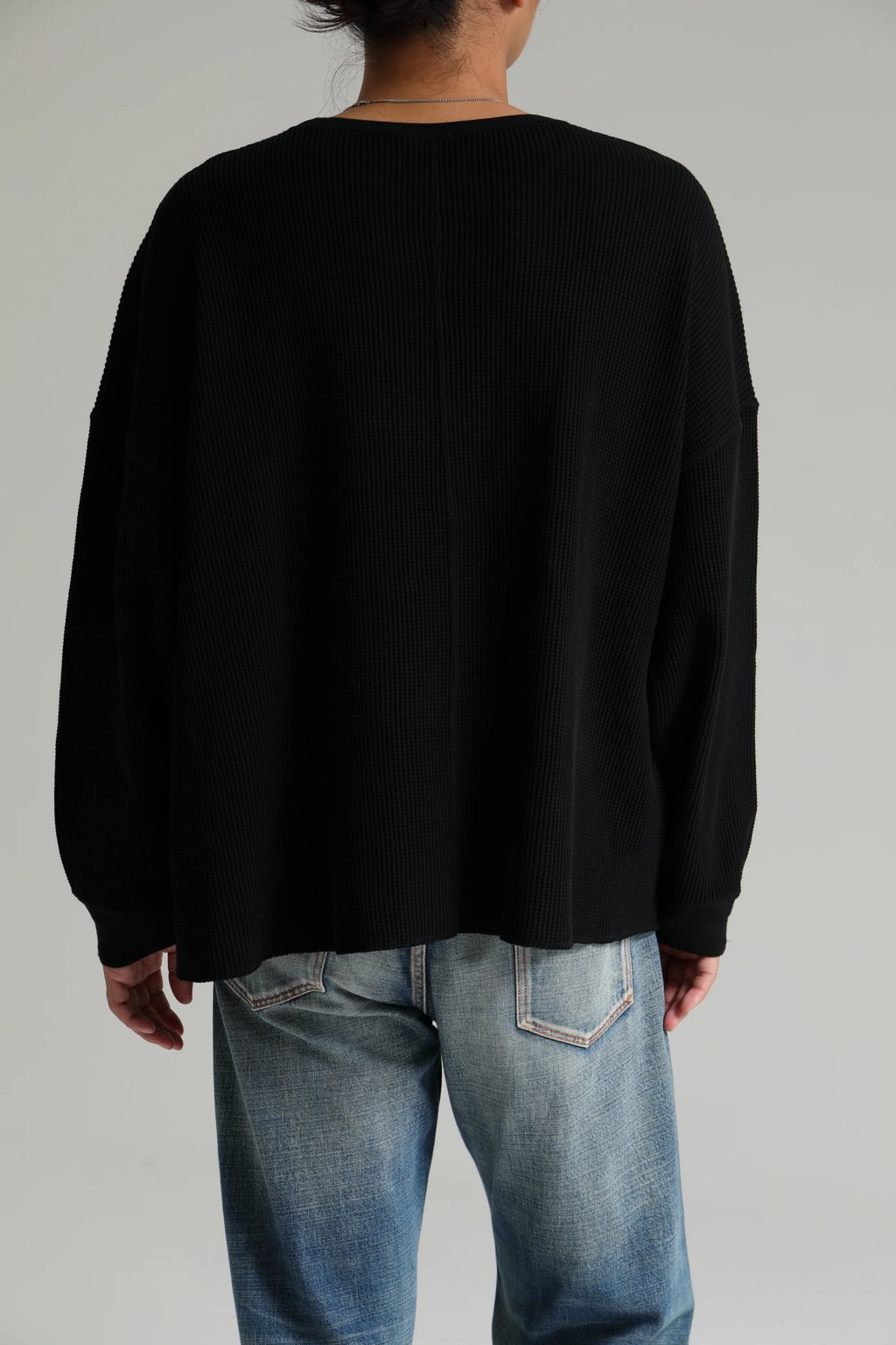 DELUXE 'CONNOR' WAFFLE KNIT L/S 'BLACK'