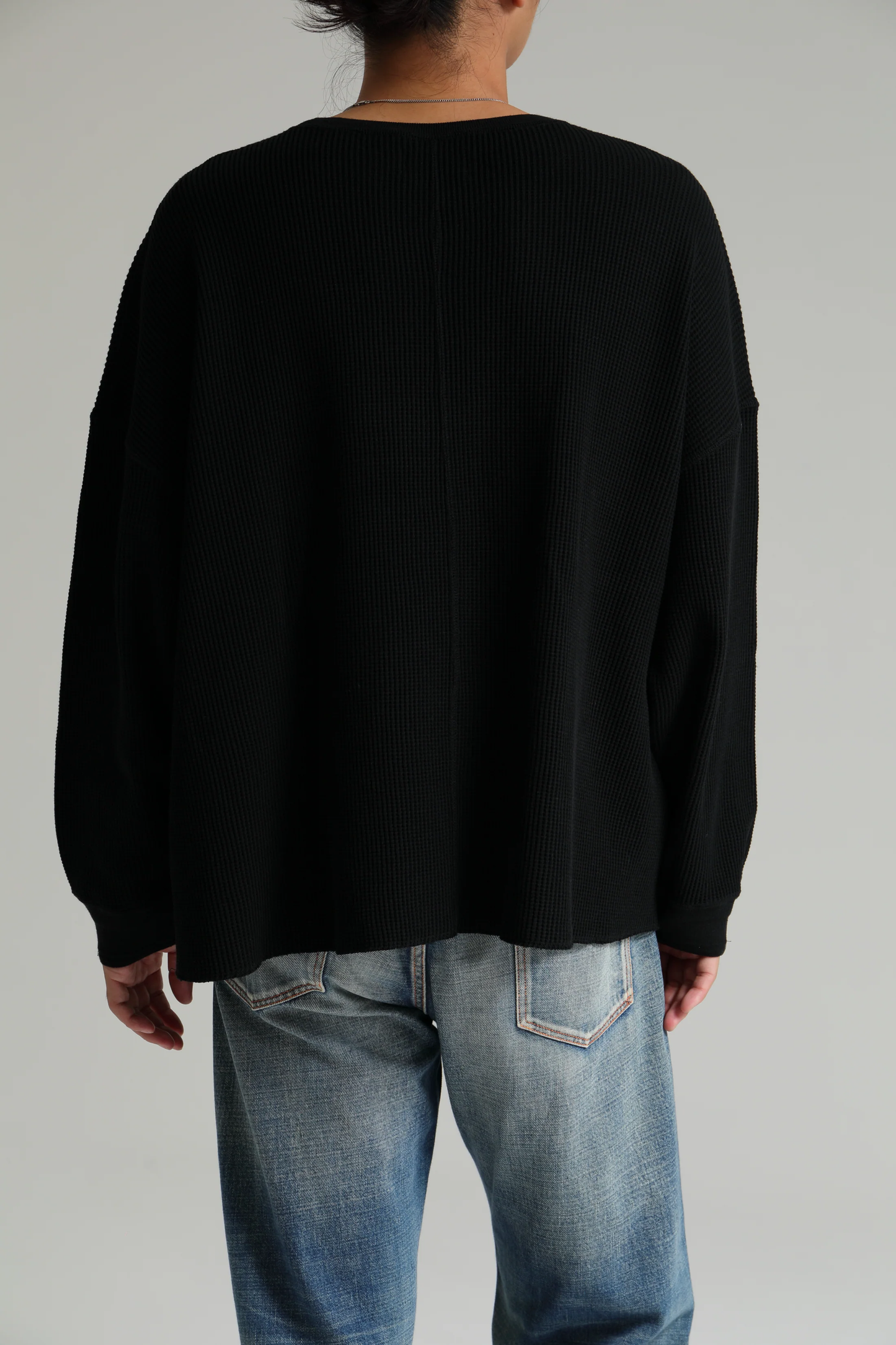 DELUXE 'CONNOR' WAFFLE KNIT L/S 'BLACK'