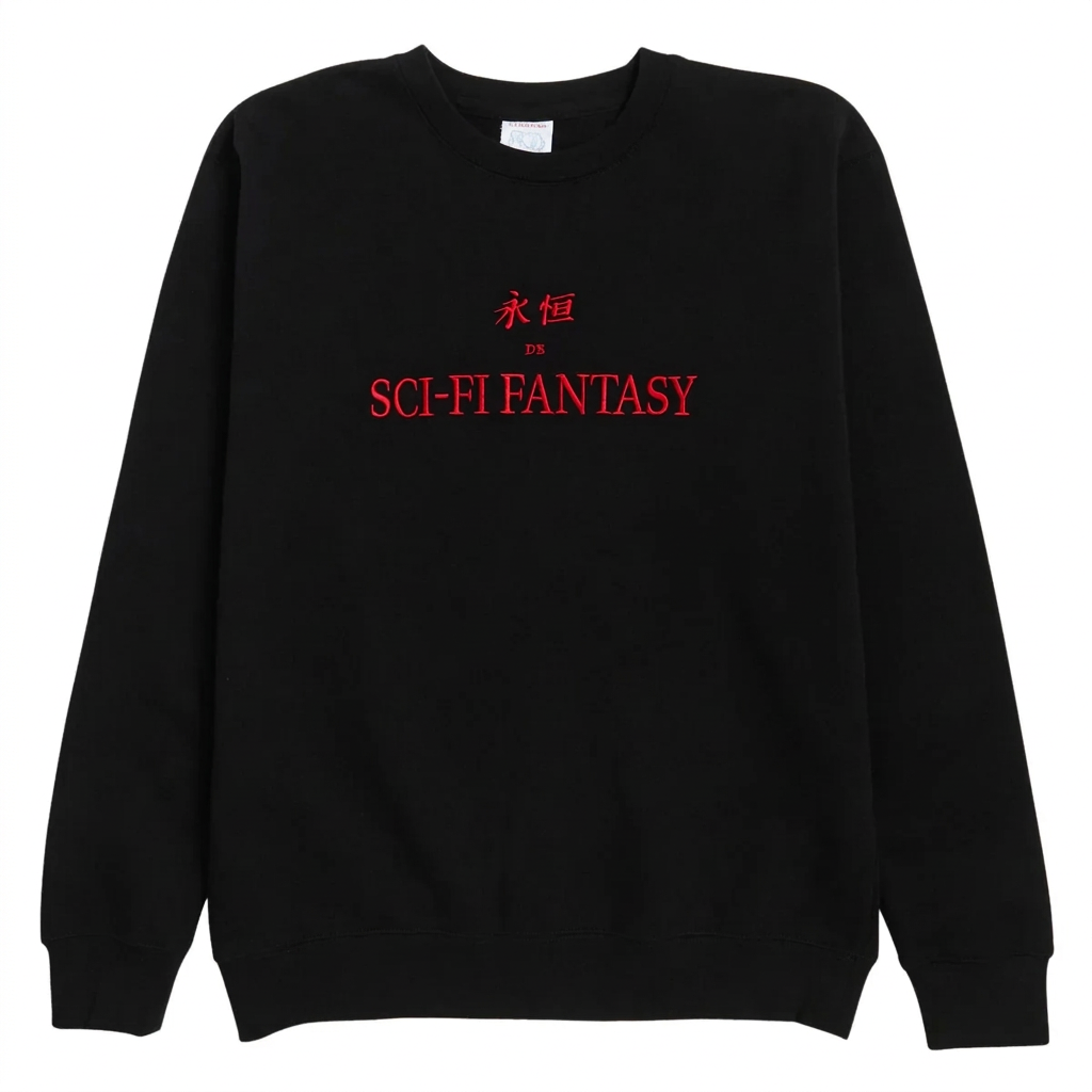 SCI-FI FANTASY ETERNAL CREWNECK FLEECE  'BLACK'