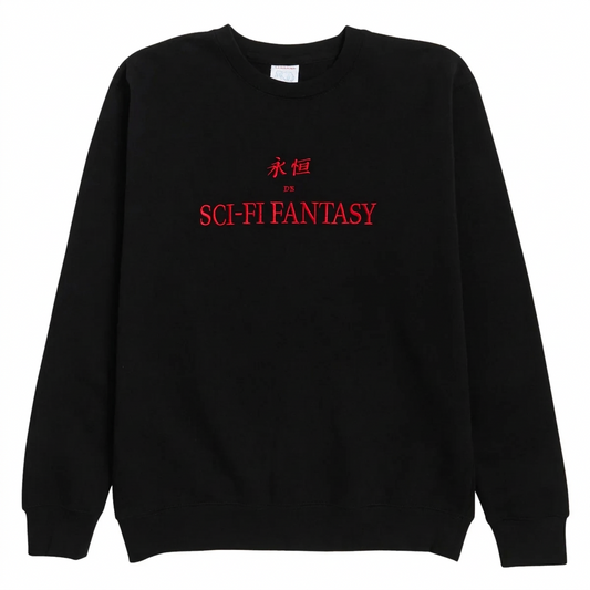 SCI-FI FANTASY ETERNAL CREWNECK FLEECE  'BLACK'