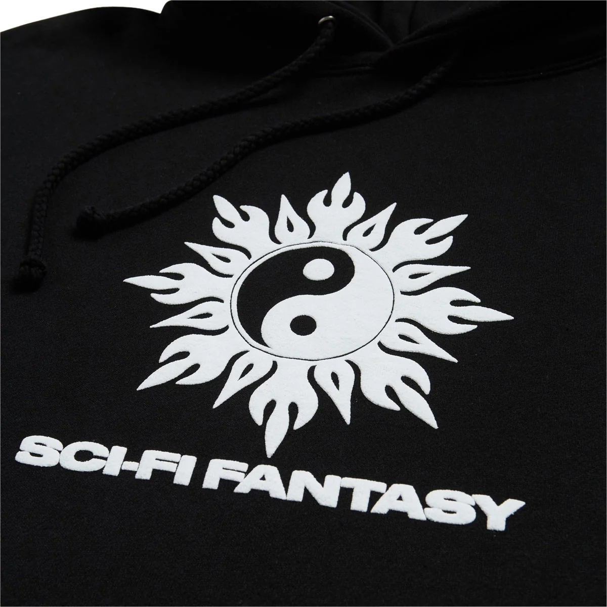 SCI-FI FANTASY YIN YANG HOODED FLEECE 2  'BLACK'