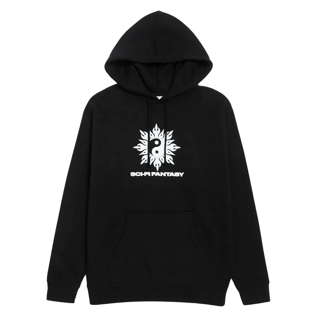 SCI-FI FANTASY YIN YANG HOODED FLEECE 2  'BLACK'