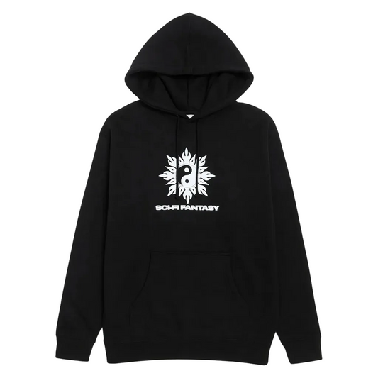 SCI-FI FANTASY YIN YANG HOODED FLEECE 2  'BLACK'