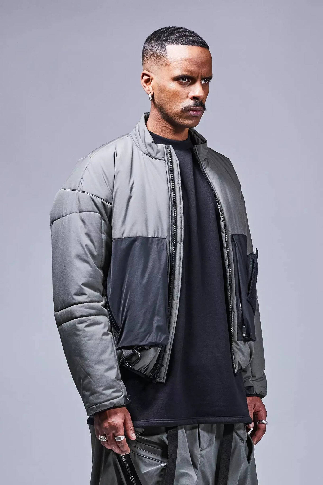 J91A - WS Windstopper® PrimaLoft® Modular Jacket 'Grey/Black' - Antithesis Store