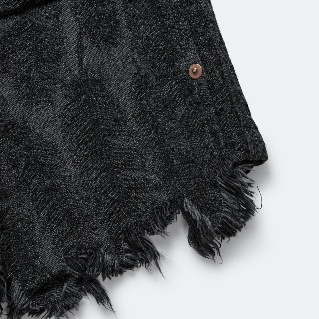 KAPITAL 12OZ MAGPIE DENIM W-KNEE EASY SHORT PANTS 'BLACK' - Antithesis Store