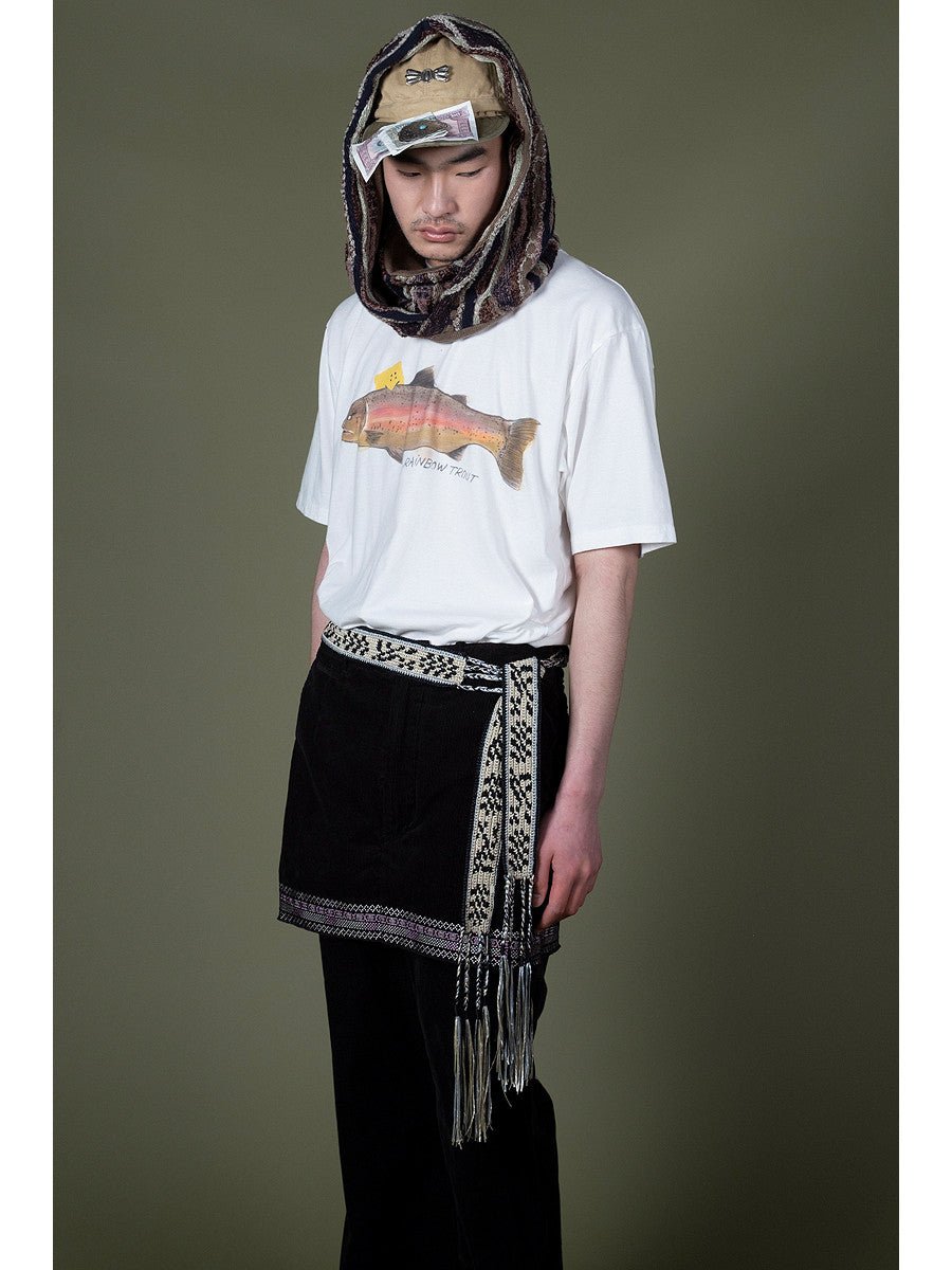 KAPITAL 20/-JERSEY CREW T (ONE TROUT PECKISH RAINBOWY) 'WHITE' - Antithesis Store