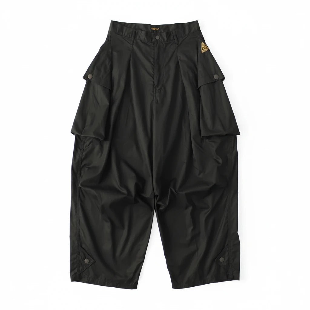 KAPITAL COMBED GABERGINE AOZAI CARGO PANTS 'BLACK' - Antithesis Store