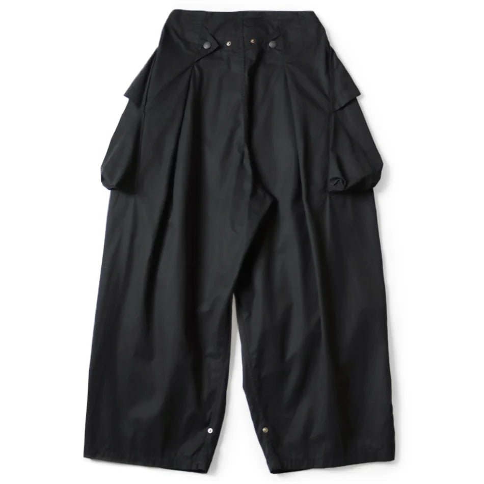 KAPITAL COMBED GABERGINE AOZAI CARGO PANTS 'BLACK' - Antithesis Store