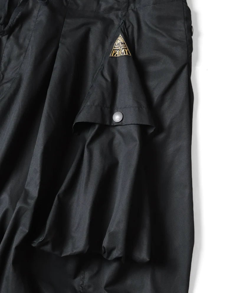 KAPITAL COMBED GABERGINE AOZAI CARGO PANTS 'BLACK' - Antithesis Store