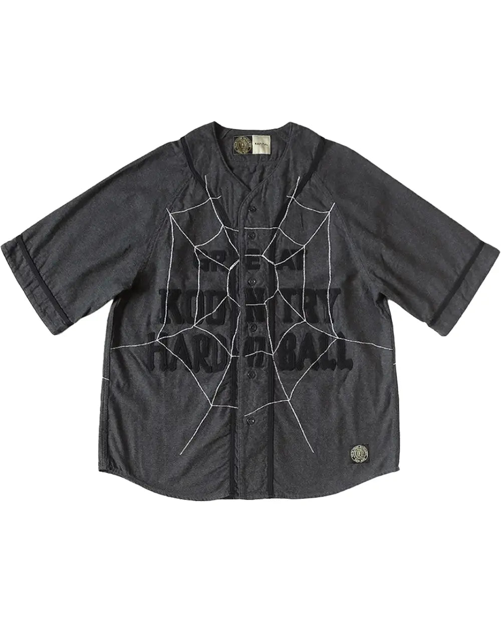 KAPITAL COTTON WOOL GREAT KOUNTRY BASEBALL SHIRT (KOUNTRY DREAM) 'DRK GREY' - Antithesis Store