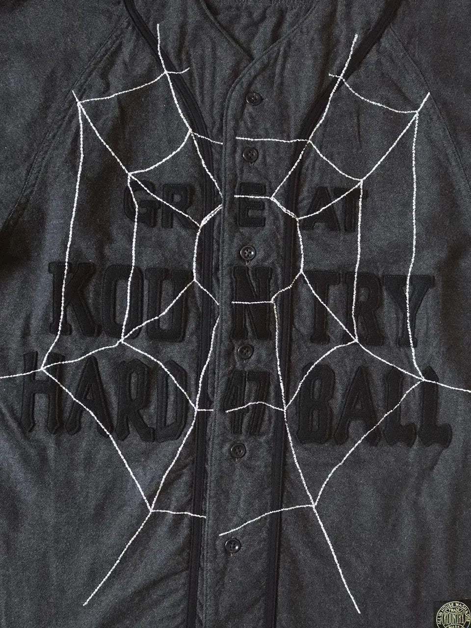 KAPITAL COTTON WOOL GREAT KOUNTRY BASEBALL SHIRT (KOUNTRY DREAM) 'DRK GREY' - Antithesis Store
