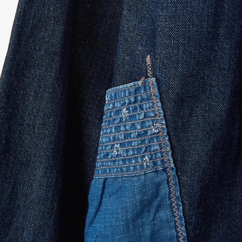 KAPITAL Cotton x Linen IDG KATMANDU Shirt 23 'INDIGO' - Antithesis Store