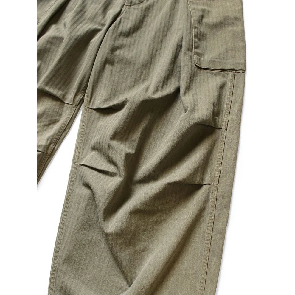 KAPITAL HERRINGBONE JUMBO MONKEY PANTS' KHAKI'