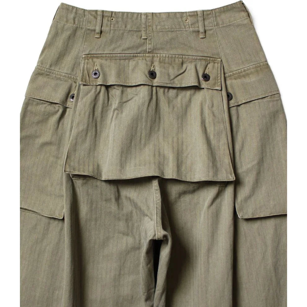 KAPITAL HERRINGBONE JUMBO MONKEY PANTS' KHAKI'