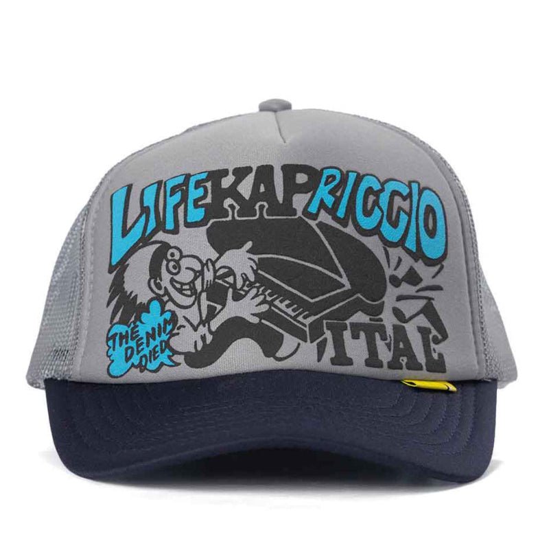 KAPITAL LIFE KAPRICCIO TRACK CAP 'GRAYxNAVY' - Antithesis Store