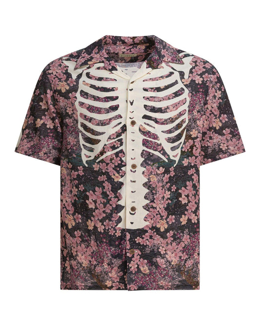 KAPITAL RAYON SAKURA-BONE ALOHA SHIRT 'I-B'