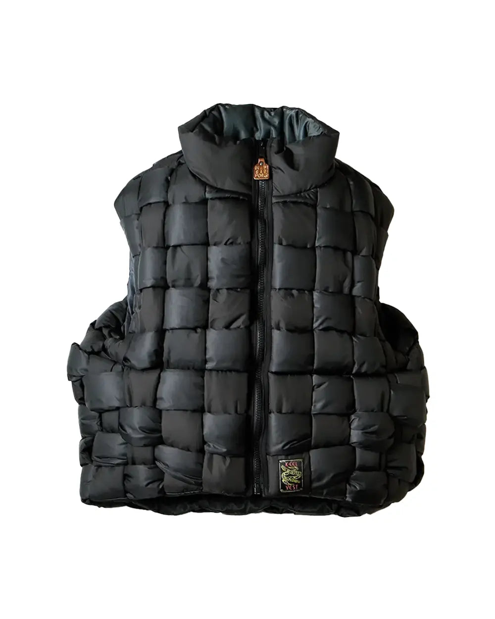 KAPITAL Rip Stop Nylon KEEL-WEAVING Vest 'Black' - Antithesis Store