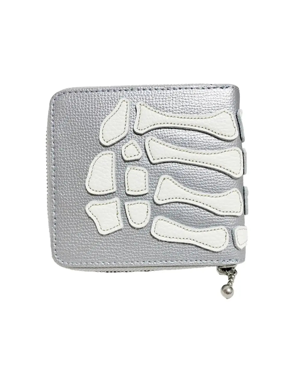 KAPITAL THUMB UP BONE BAND ZIP Wallet 'Silver' - Antithesis Store