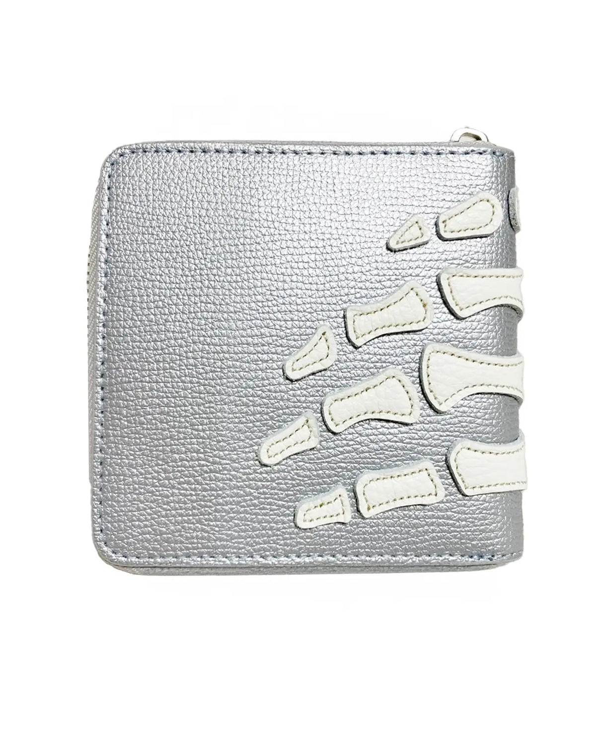 KAPITAL THUMB UP BONE BAND ZIP Wallet 'Silver' - Antithesis Store