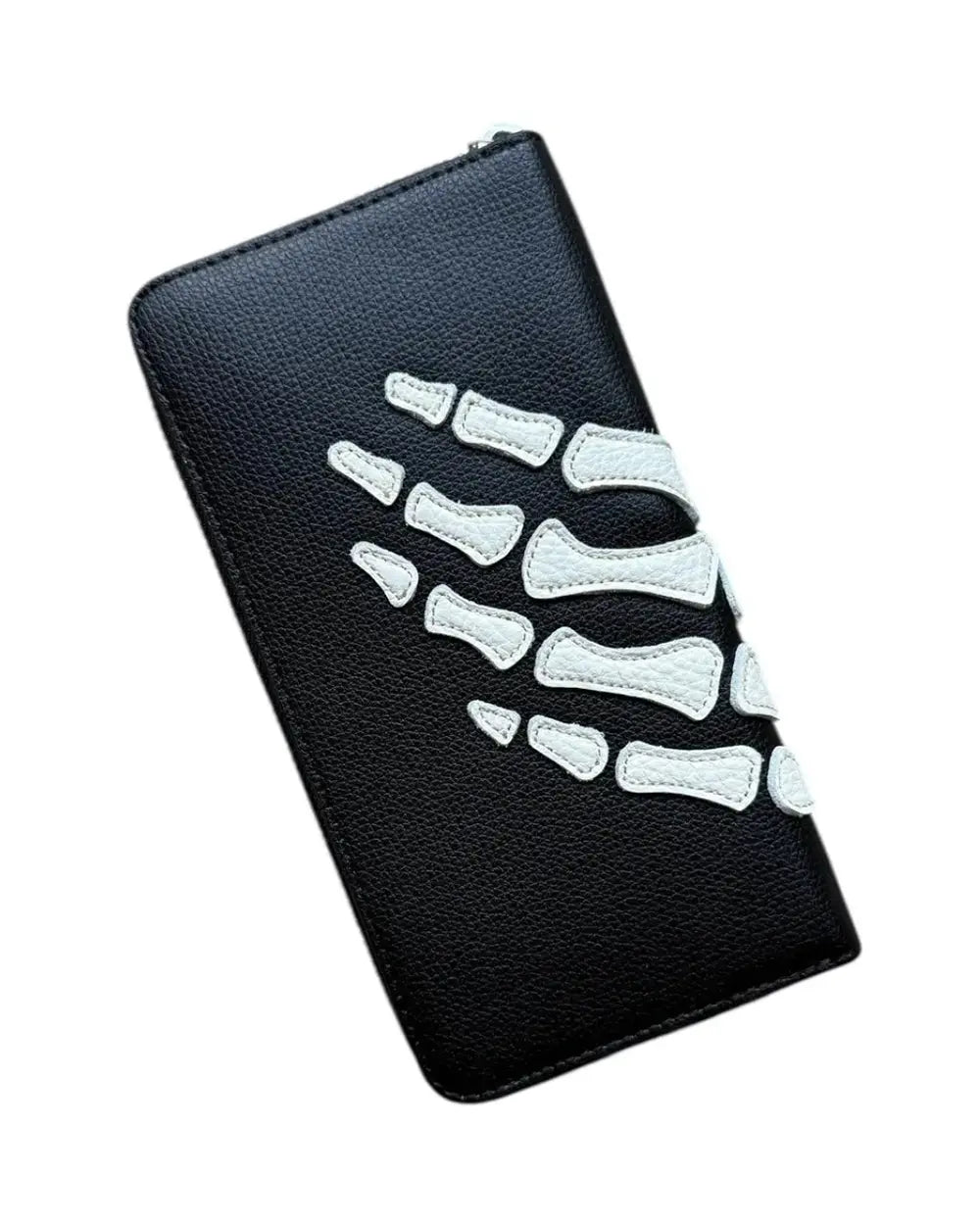 KAPITAL THUMB UP BONE HAND ZIP Long Wallet 'Black' - Antithesis Store