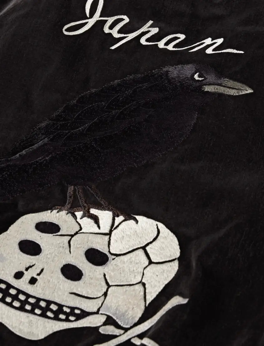 KAPITAL Velveteen Souvenir JKT (Raven&Skull) 'Black' - Antithesis Store