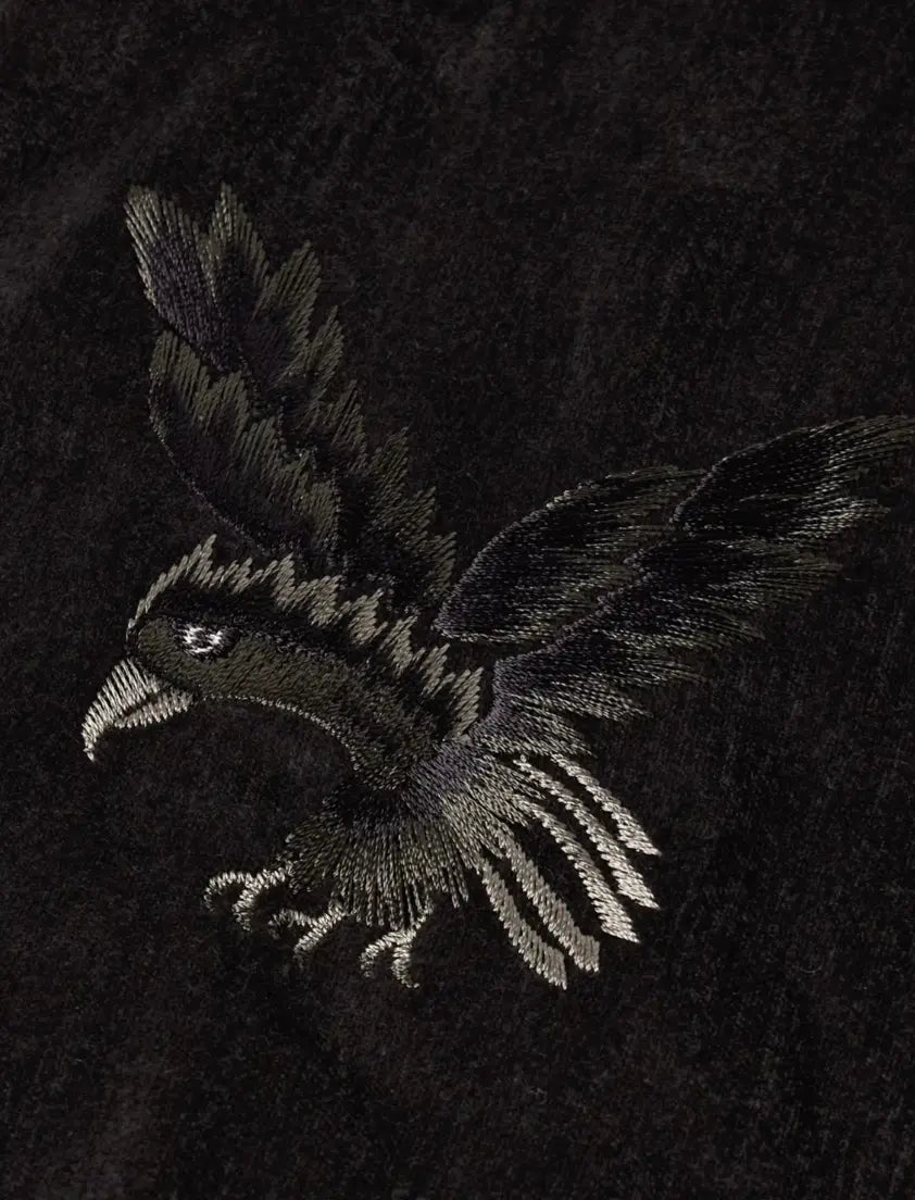 KAPITAL Velveteen Souvenir JKT (Raven&Skull) 'Black' - Antithesis Store