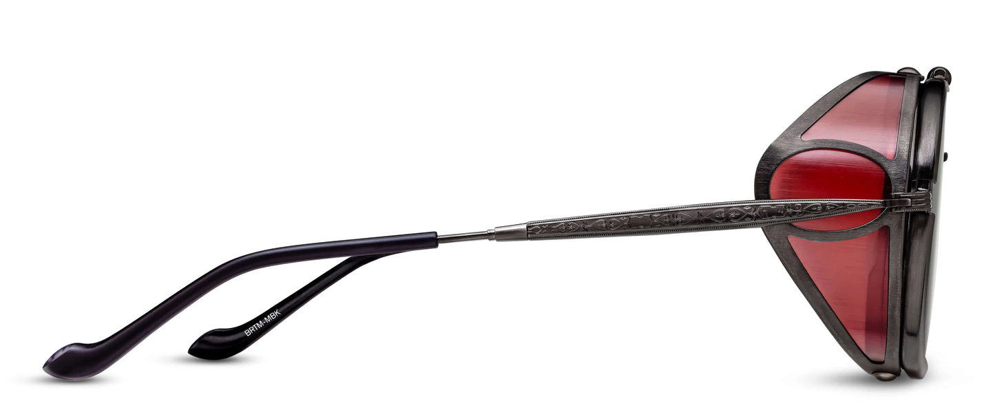 MATSUDA 2809H-V2.SG.BRTM-BOR.52 'BRUSHED RUTHENIUM-BORDEAUX CAFÉ GREY'