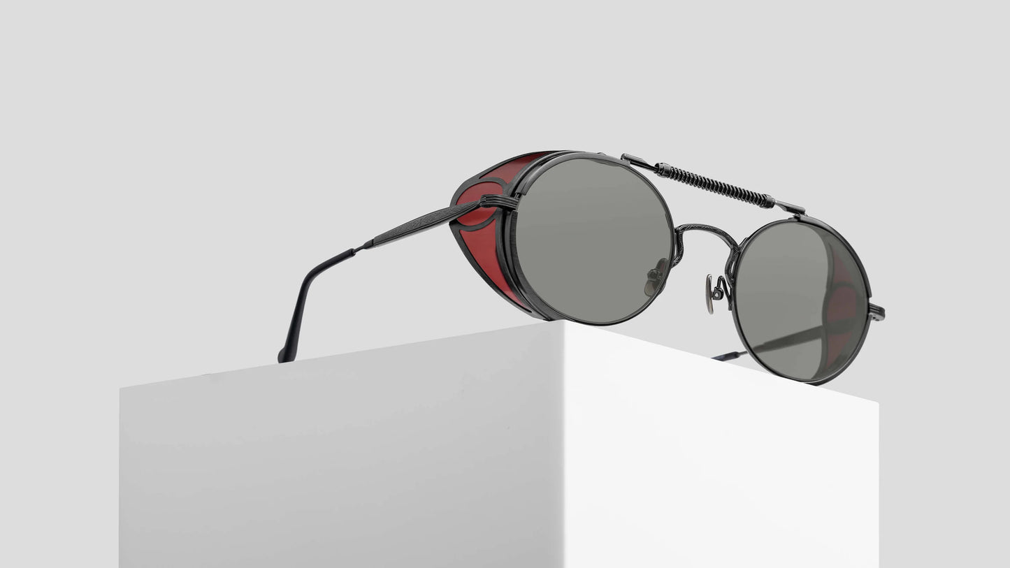 MATSUDA 2809H-V2.SG.BRTM-BOR.52 'BRUSHED RUTHENIUM-BORDEAUX CAFÉ GREY'