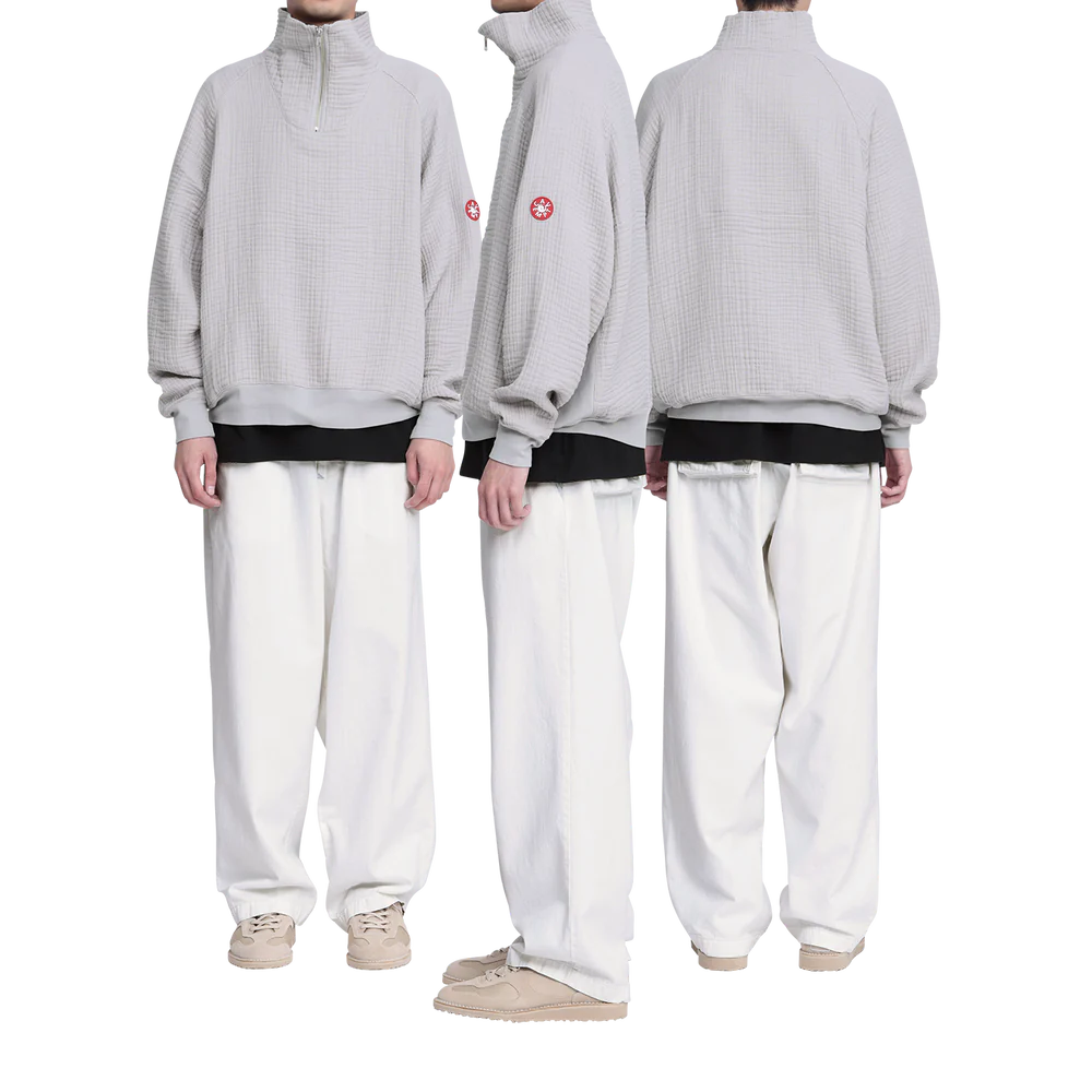 CAV EMPT LAYERED GAUZE HALF ZIP 'GREY'