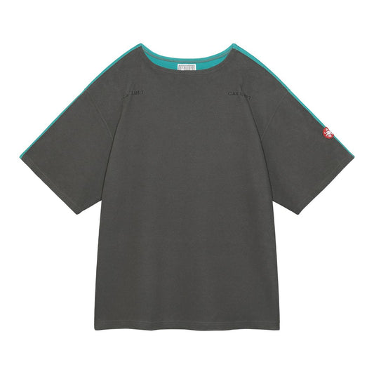 3 COLOUR DBL KNIT BOAT NECK T 'Charcoal'