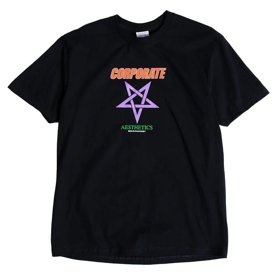 SCI-FI FANTASY CORPORATE AESTHETICS TEE 'BLACK' - Antithesis Store