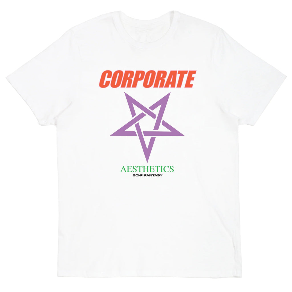 SCI-FI FANTASY CORPORATE AESTHETICS TEE 'WHITE' - Antithesis Store