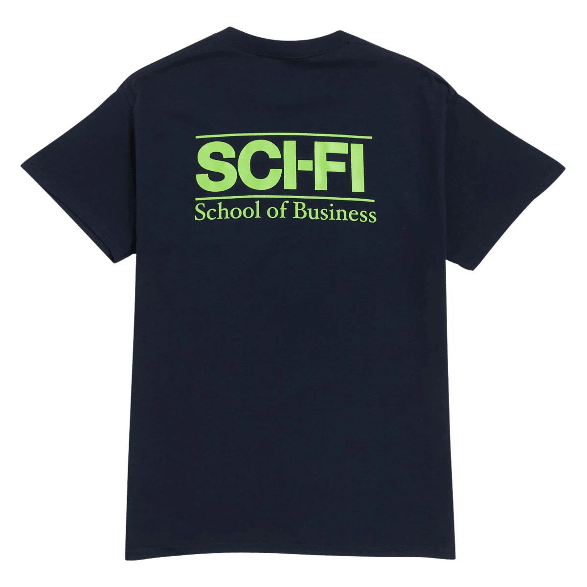 SCI-FI FANTASY SCHOOL OF BUSINESS TEE 'NAVY' - Antithesis Store
