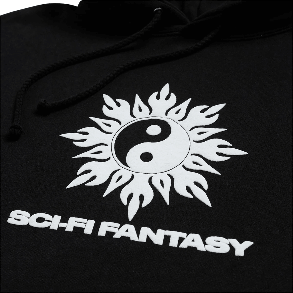 SCI-FI FANTASY YIN YANG HOODED FLEECE 2 'BLACK' - Antithesis Store
