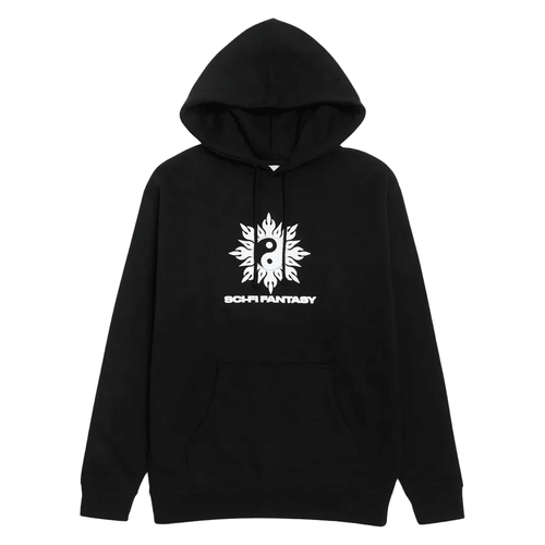 SCI-FI FANTASY YIN YANG HOODED FLEECE 2 'BLACK' - Antithesis Store