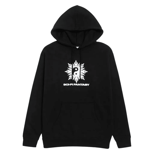 SCI-FI FANTASY YIN YANG HOODED FLEECE 2 'BLACK' - Antithesis Store