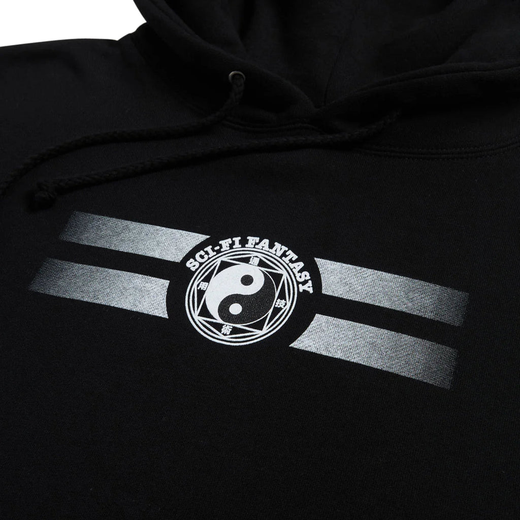 SCI-FI FANTASY YIN YANG HOODED FLEECE 'BLACK' - Antithesis Store