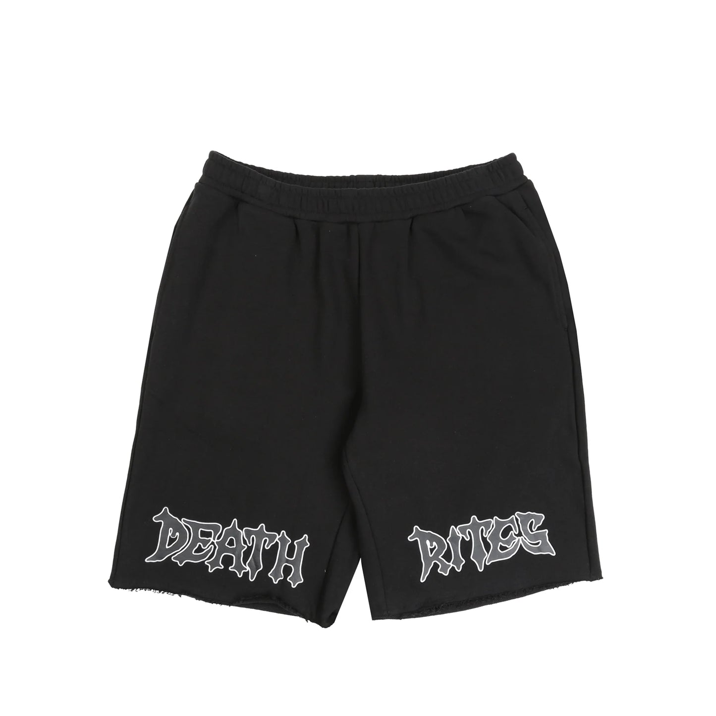 DEATH RITES SCRIPT CUT-OFF SWEAT SHORTS 'BLACK'