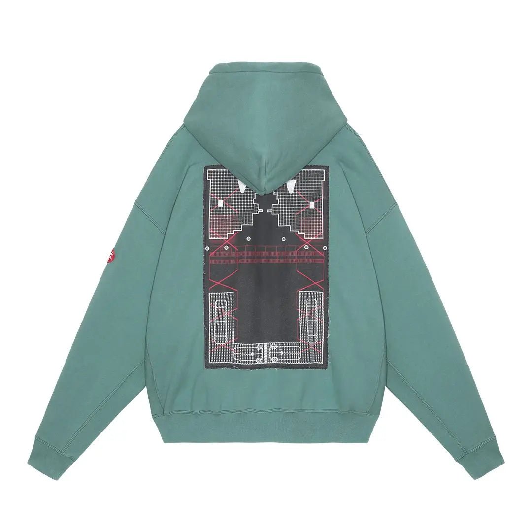 WASHED DISTRICT PATCH HEAVY HOODY 'Green' - Antithesis Store