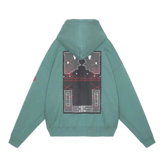 WASHED DISTRICT PATCH HEAVY HOODY 'Green' - Antithesis Store