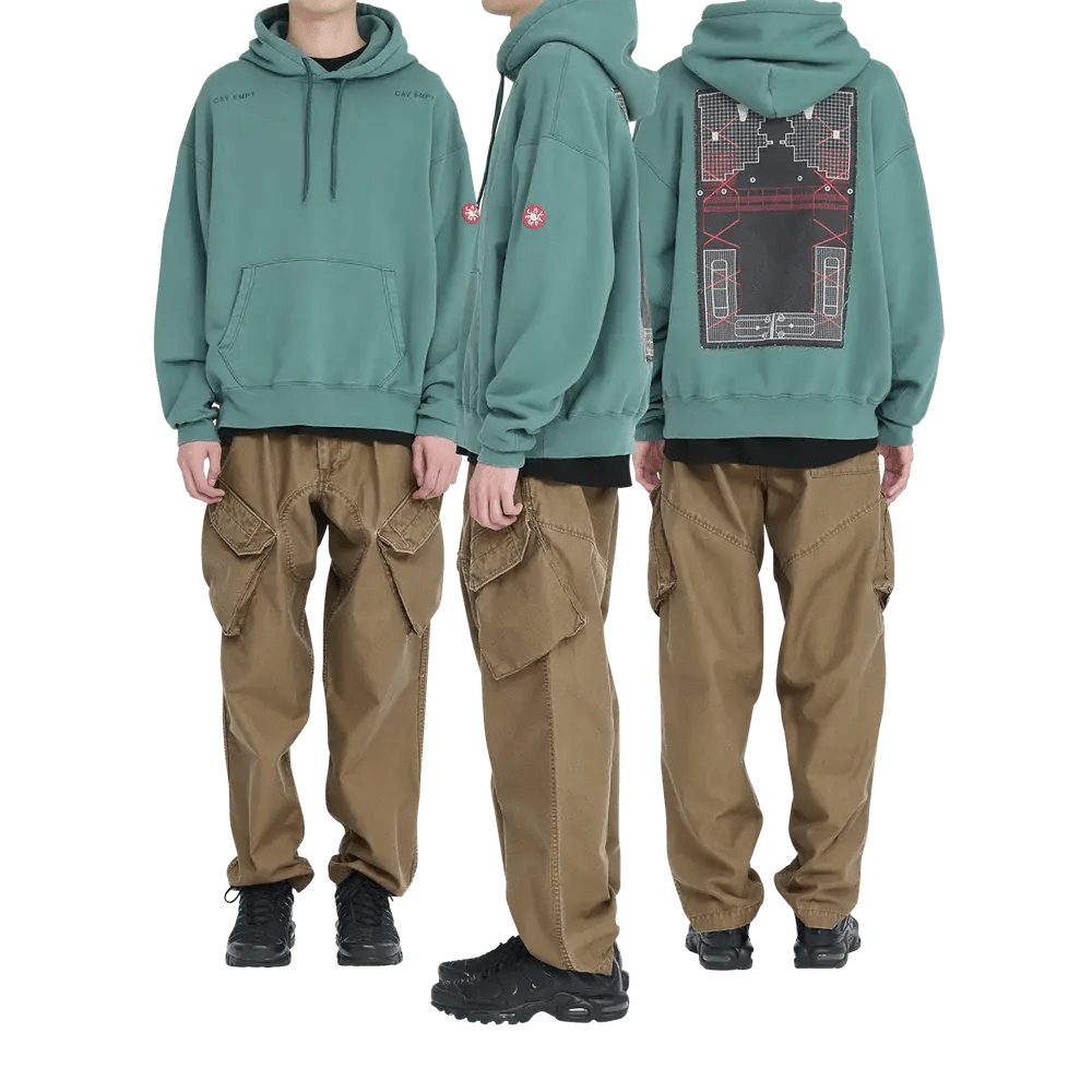 WASHED DISTRICT PATCH HEAVY HOODY 'Green' - Antithesis Store