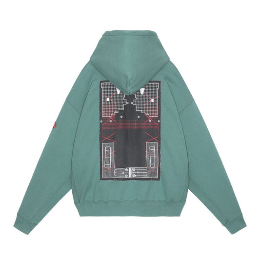 WASHED DISTRICT PATCH HEAVY HOODY 'Green'