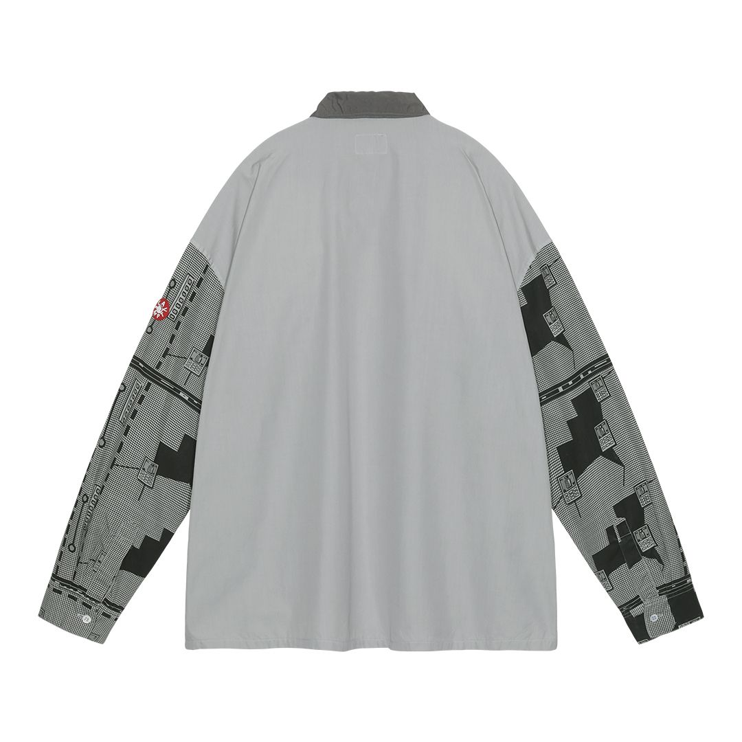 OVERDYE GRID SLEEVE BIG SHIRT 'Grey'